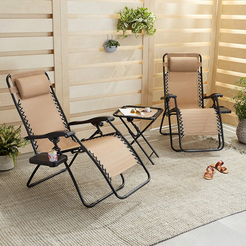 Amazon Basics Outdoor Patio Mesh Adjustable Zero Gravity Lounge Chair Recliners set of 2