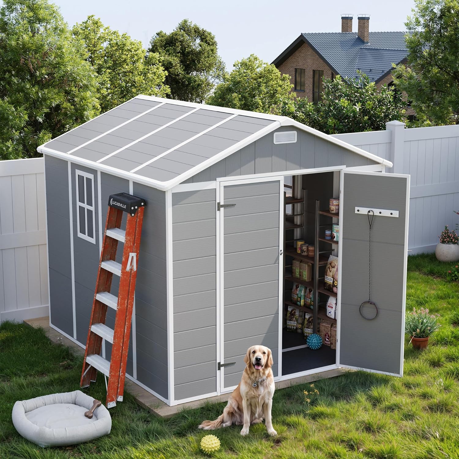 UDPATIO Storage Shed 8 x 10 ft. Resin Shed and Plastic Outdoor Storage