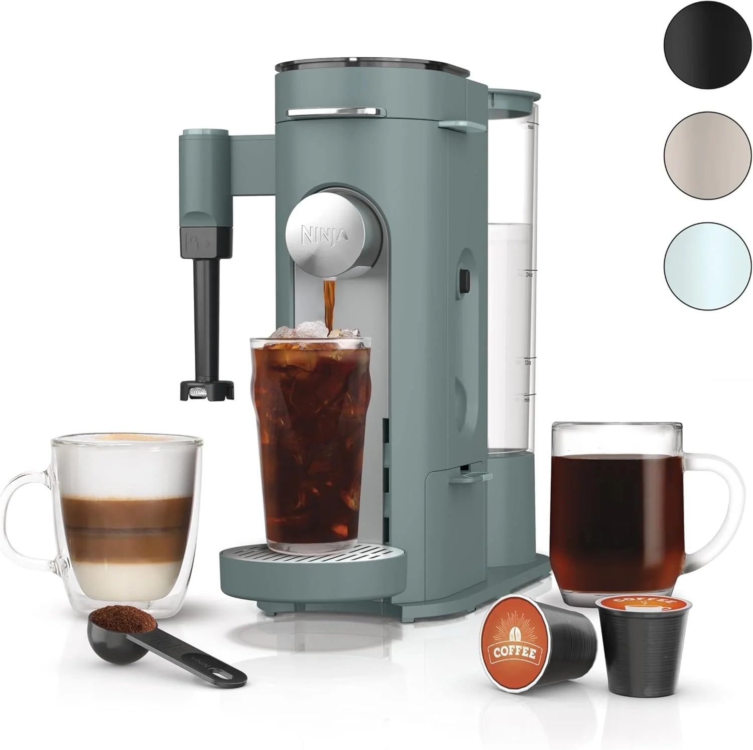 Ninja Pod & Grounds Single-Serve Coffee Maker 56-oz. Reservoir Stone PB051ST