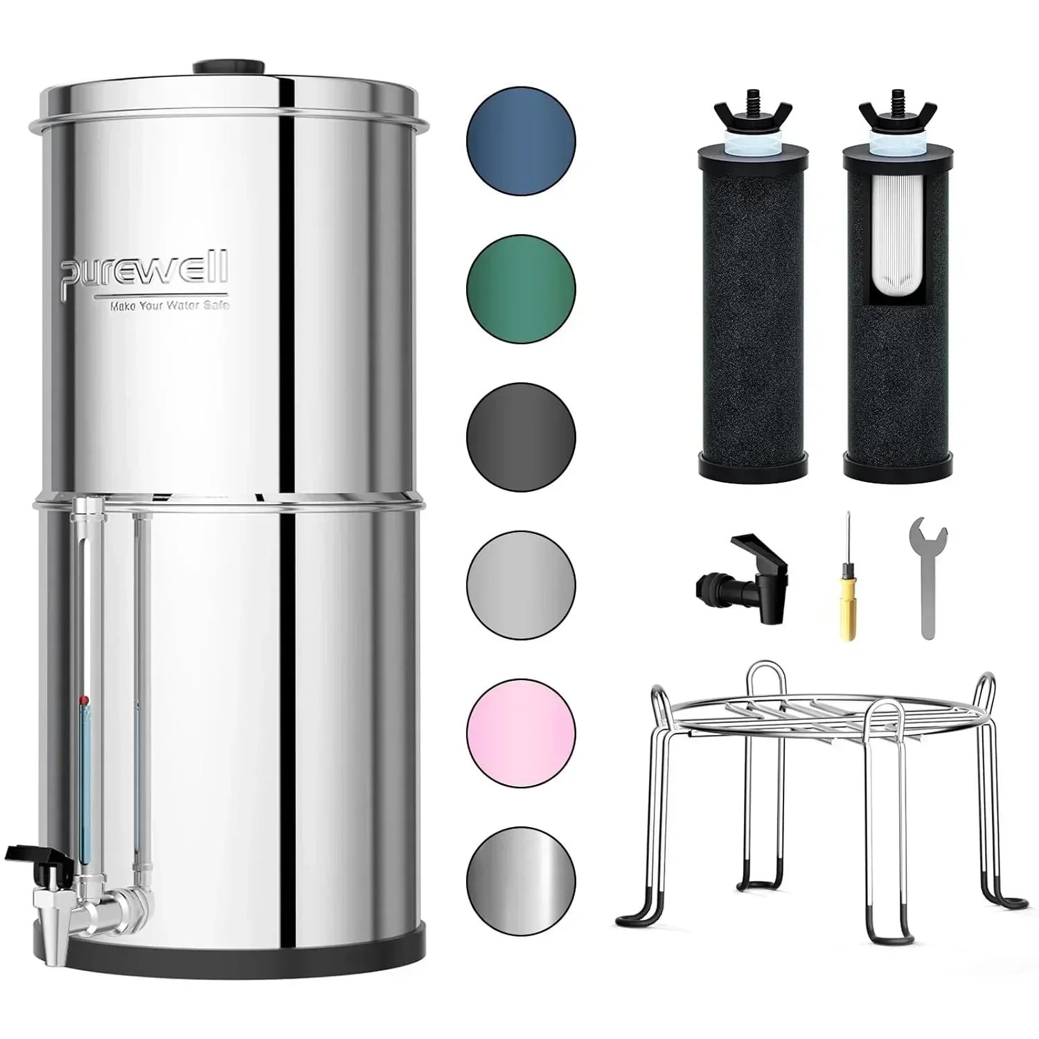 Purewell three-stage 0.01��m ultrafiltration gravity water filtration system 304