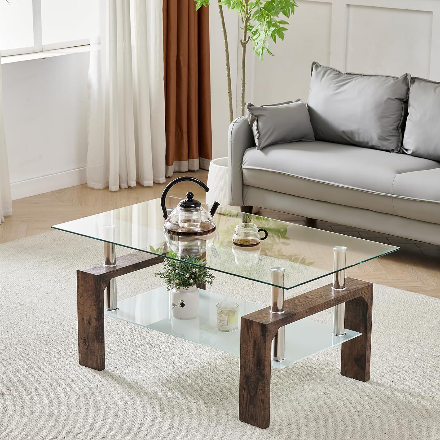 Living Room Rectangle Coffee Table Tea Table Suitable for Waiting Room Modern Side Coffee Table