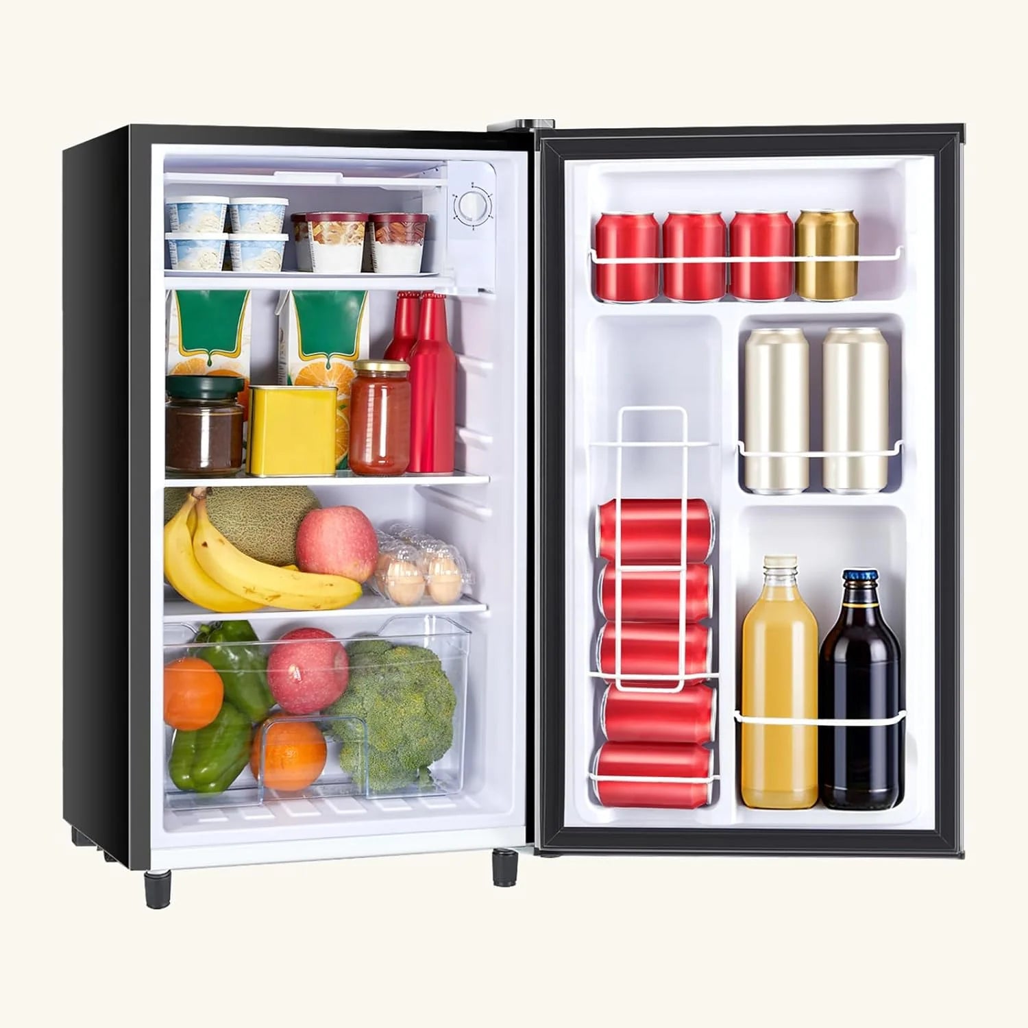 NEWBULIG Mini Fridge with Freezer 3.2 Cu.Ft Small Refrigerator for Office, Dorm, Small Fridge