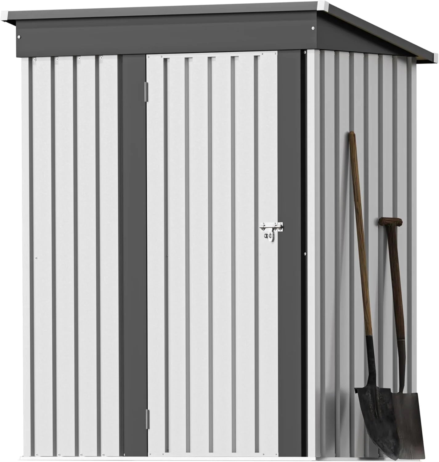 Greesum 6×4 FT Outdoor Storage Shed, Metal Patio Storage Shed with Lockable Door