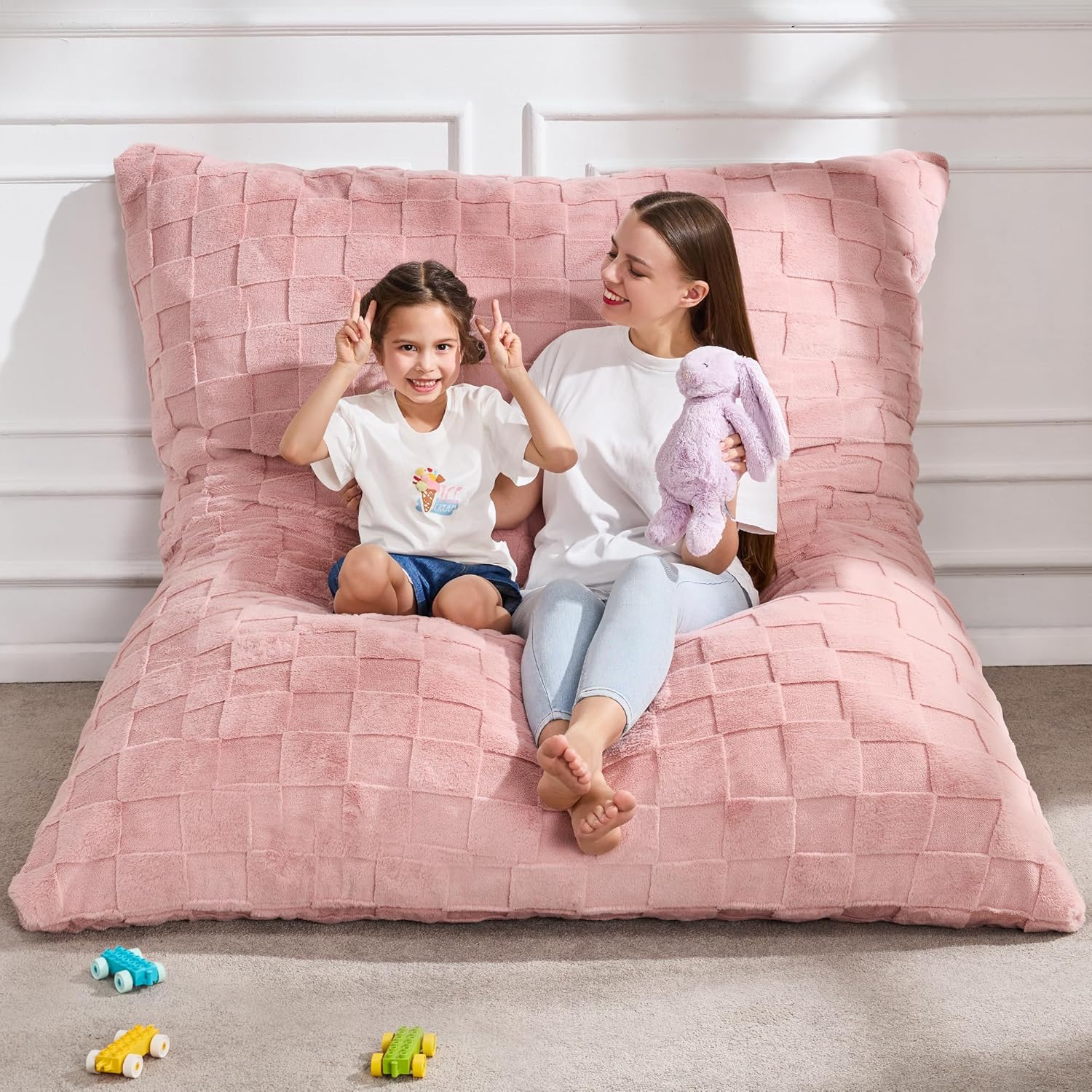 Hobestluk 3 in 1 Bean Bag Chair Giant Bean Bag Chairs Convertible Bean Bag Floor Cushion