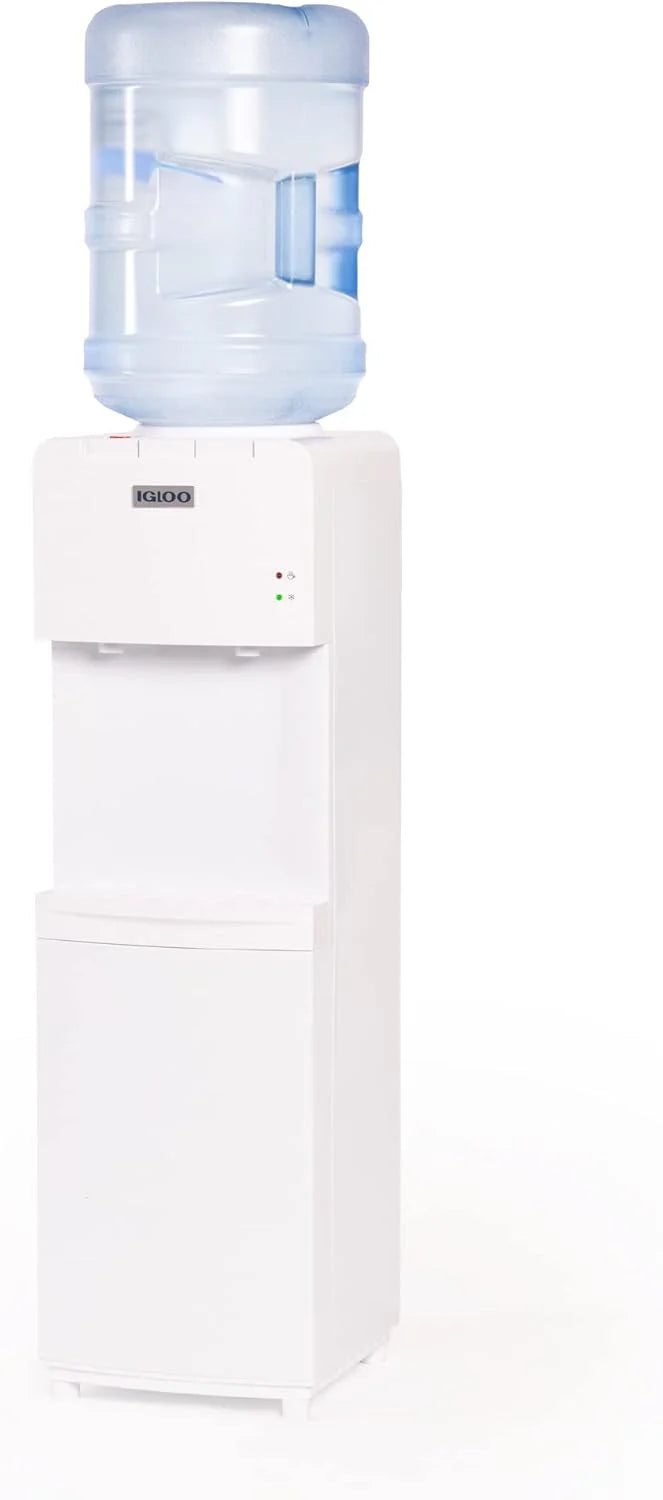 Igloo Top Loading Water Dispenser Hot and Cold Water Dispenser Black and Stainless Steel
