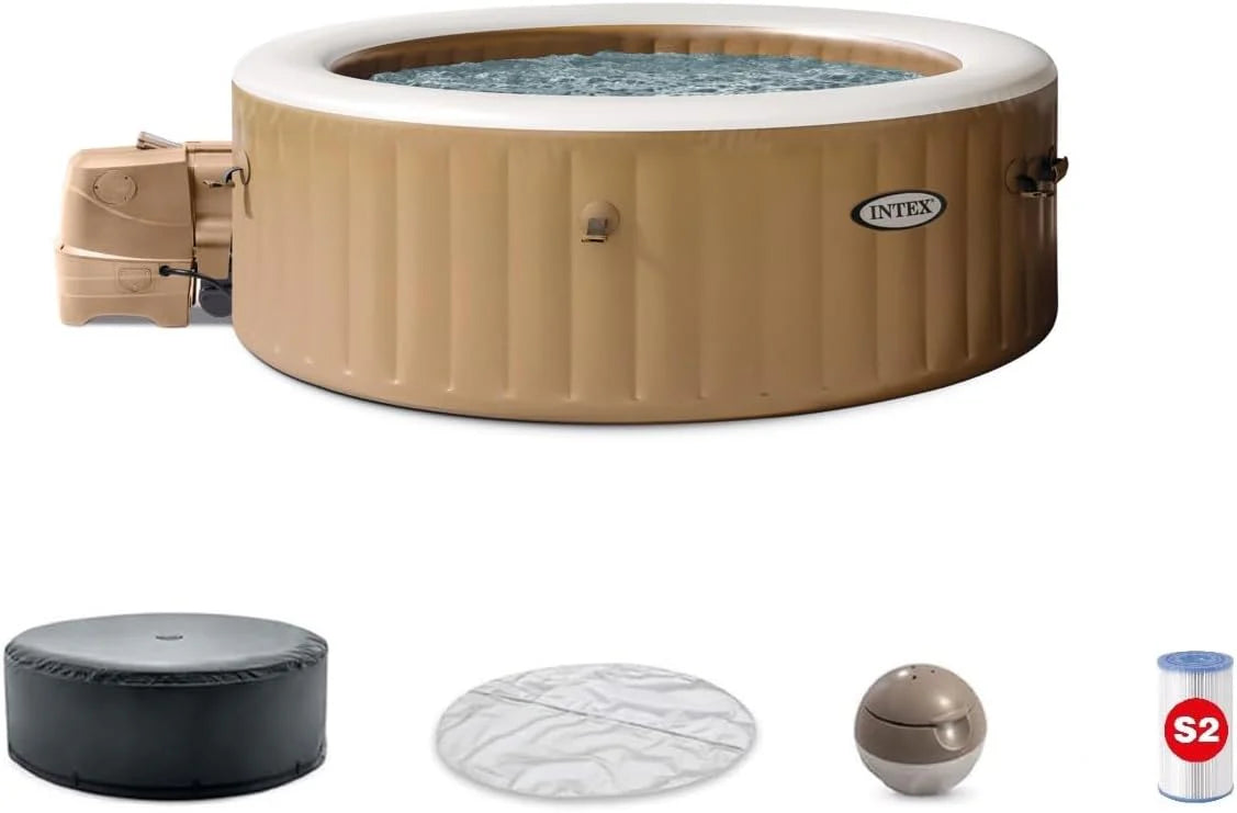 INTEX 28425EH PureSpa Bubble Massage Spa Set Outdoor Inflatable Portable Hot Tub