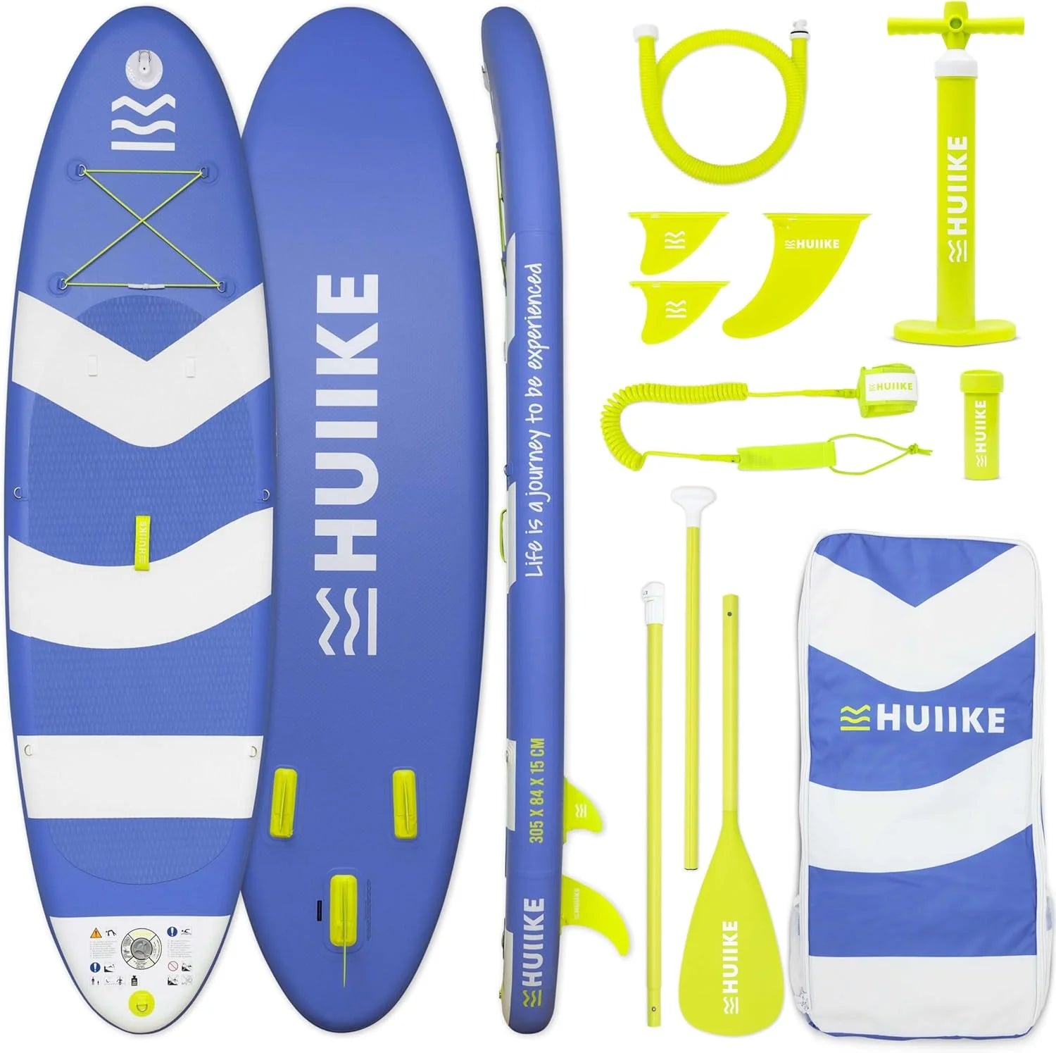 HUIIKE Inflatable Paddle Board for Adults with Accessories Included, Oar, Fins, Pump. Stand Up Paddleboard
