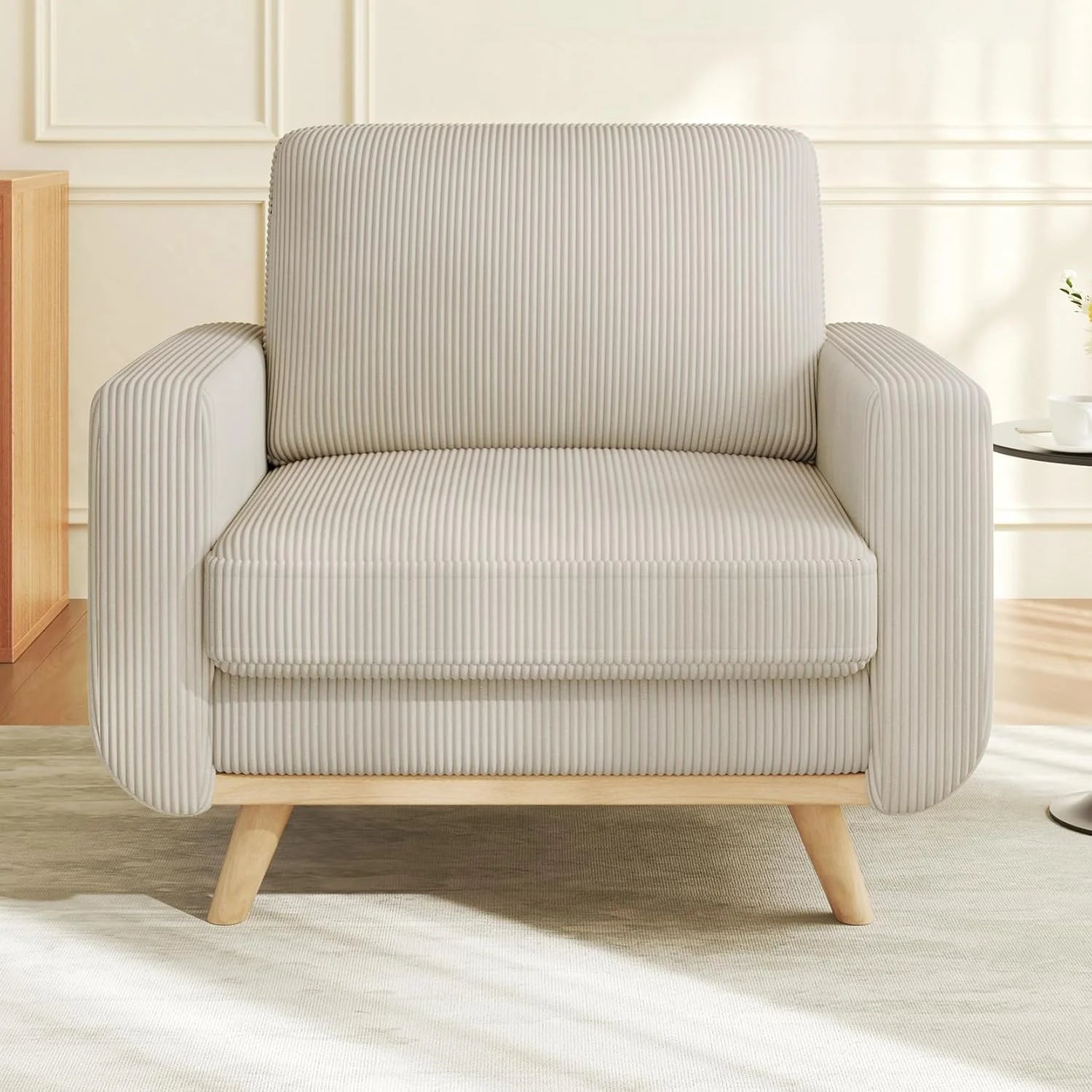 Vesgantti 68 Loveseat Sofa - Green, Comfy Corduroy with Spring Cushion, Solid Wood Frame, Modern Deep Seat, Bedroom & Living Room, Office Couch