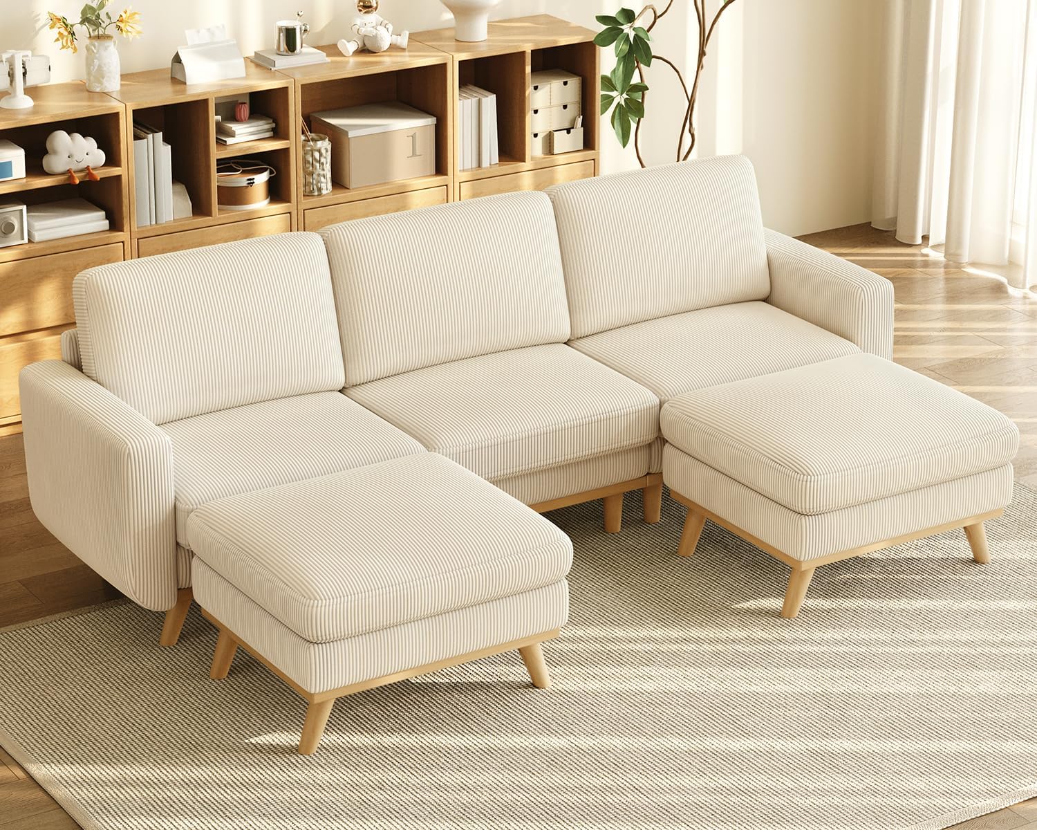 Vesgantti 68 Loveseat Sofa - Green, Comfy Corduroy with Spring Cushion, Solid Wood Frame, Modern Deep Seat, Bedroom & Living Room, Office Couch