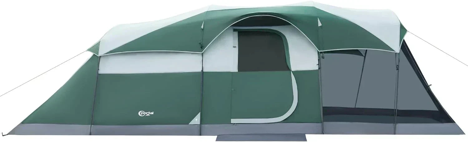 PORTAL 6/8/10 Person Family Camping Tent with Screen Room Water Resistant Big Tunnel Tent
