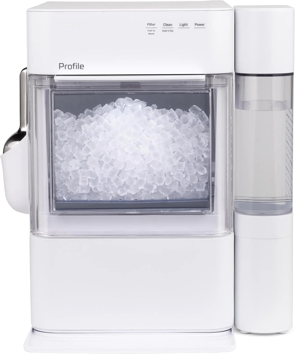 GE Profile Opal 2.0 Ultra Nugget Ice Maker with Side Tank and Scale Inhibiting Filter, Scoop Included, 38 lbs in 24 Hours, Pellet Ice Machine with WiFi & Smart Connected, Stainless Steel