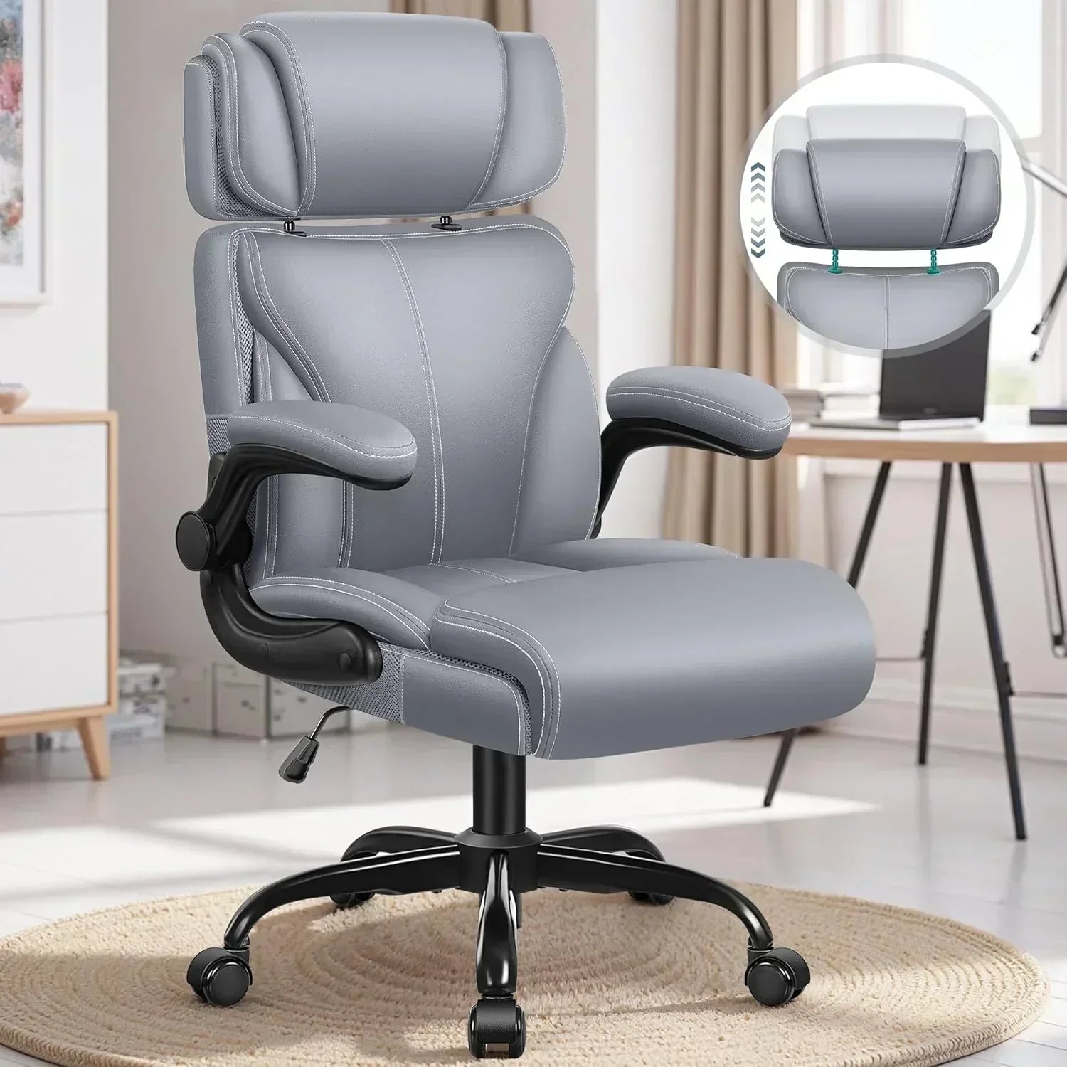 Office Chair Large High-Foot Computer Desk Chair Chair Lumbar Support Rotating Computer Chair