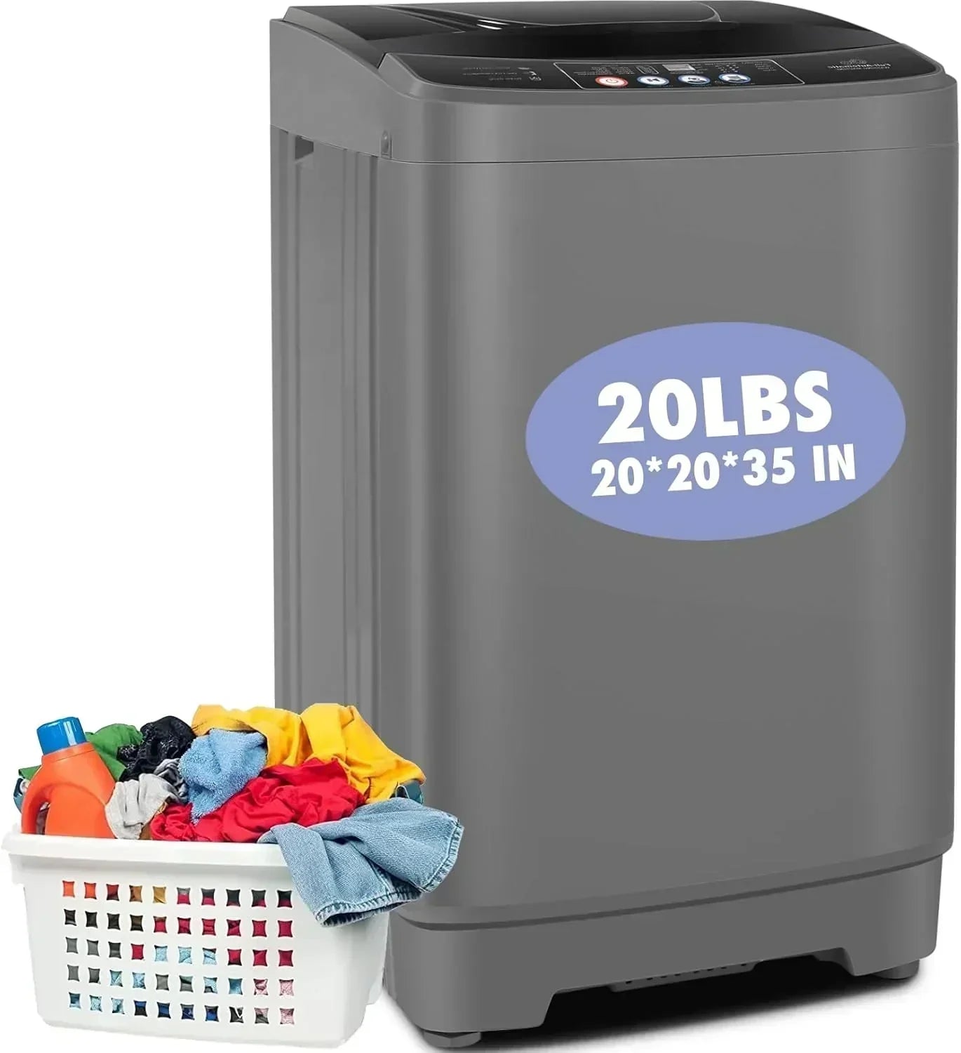 Nictemaw Portable Washing Machine 20Lbs Capacity Full-Automatic Portable Washer Machine