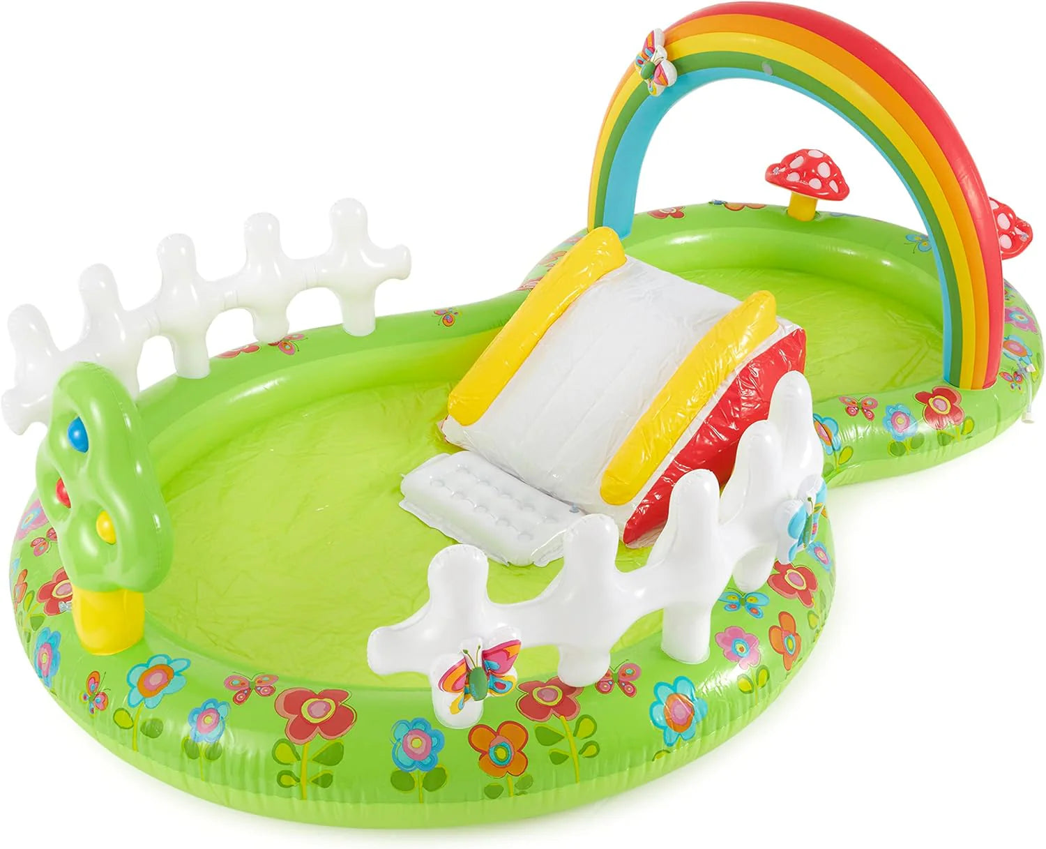 Intex 96 x 78 x 28 Inflatable Jungle Adventure Play Center Spray Kiddie Pool - Backyard Kids Water Slide, Outdoor Blow-Up Splash Pad for Toddlers