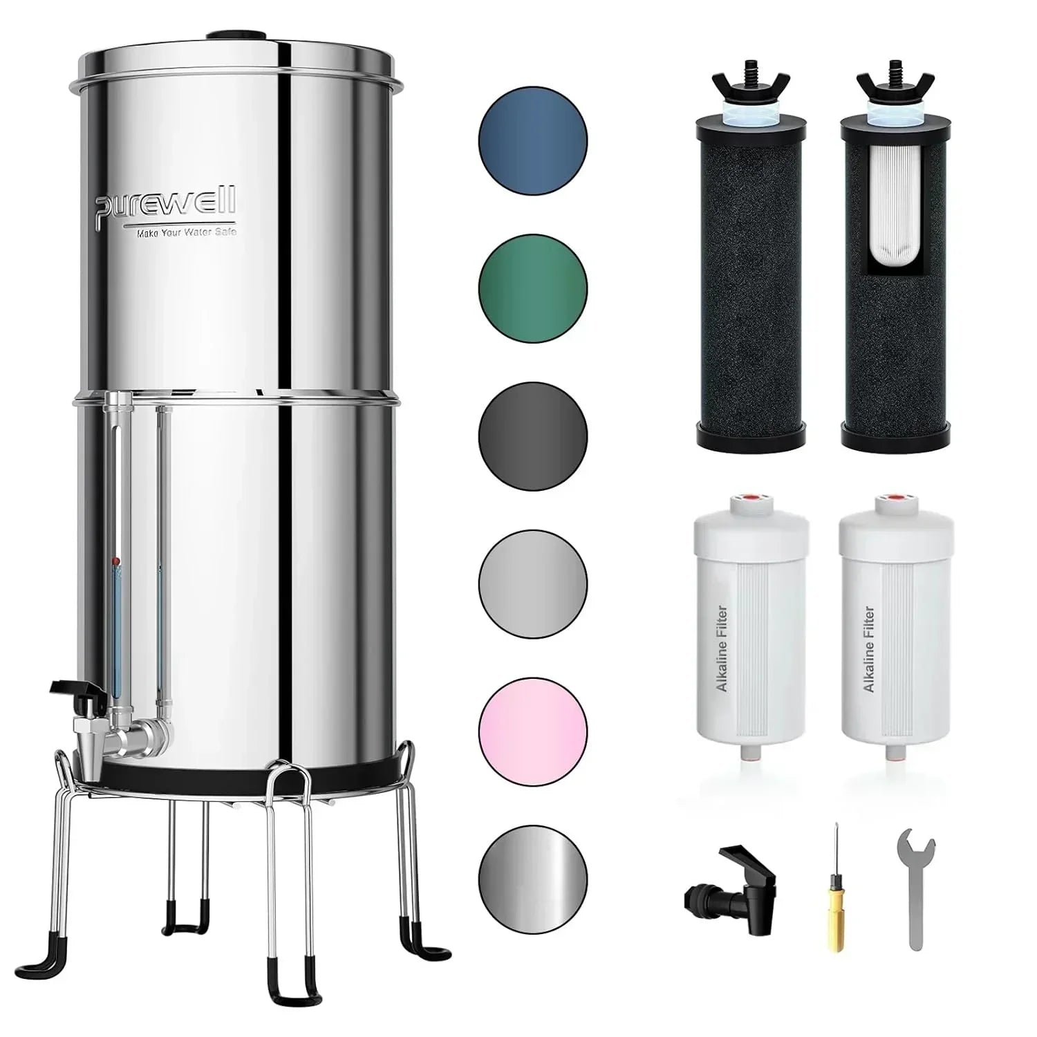 Purewell three-stage 0.01��m ultrafiltration gravity water filtration system 304