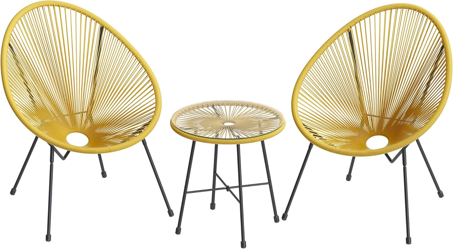 Outdoor Settee 2-Seat Garden Furniture with Backrest PE Rattan