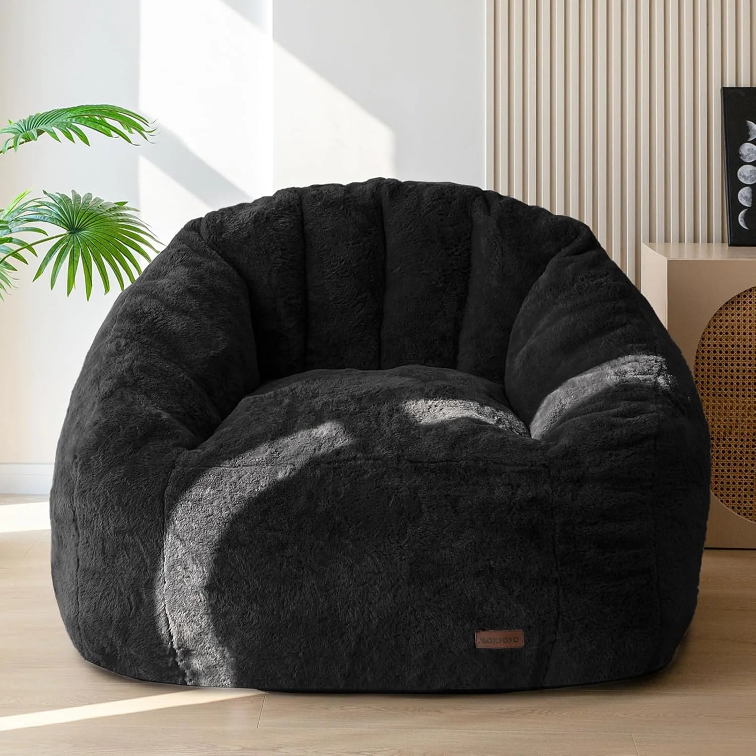 MAXYOYO Giant Bean Bag Chair Oversized Bean Bag Couch Faux Fur Shell-Shaped Large Chair