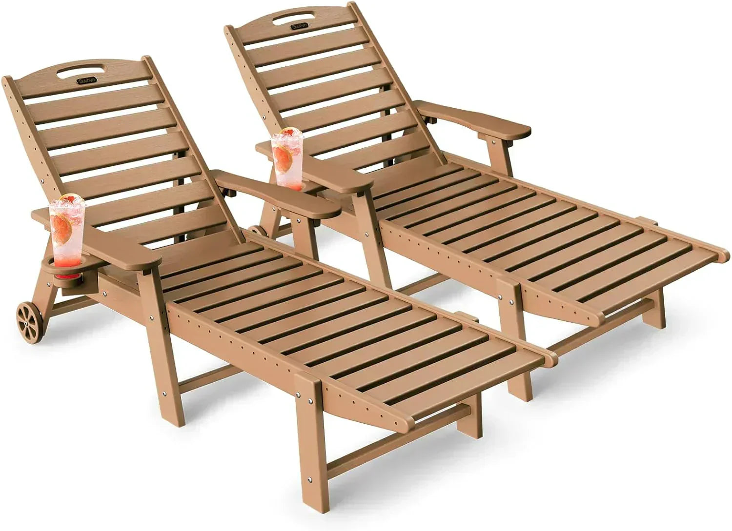 Lounge Chair Outdoor Chaise Lounge HDPE 6-Position Outdoor Chaise Lounge Patio Lounge Chair