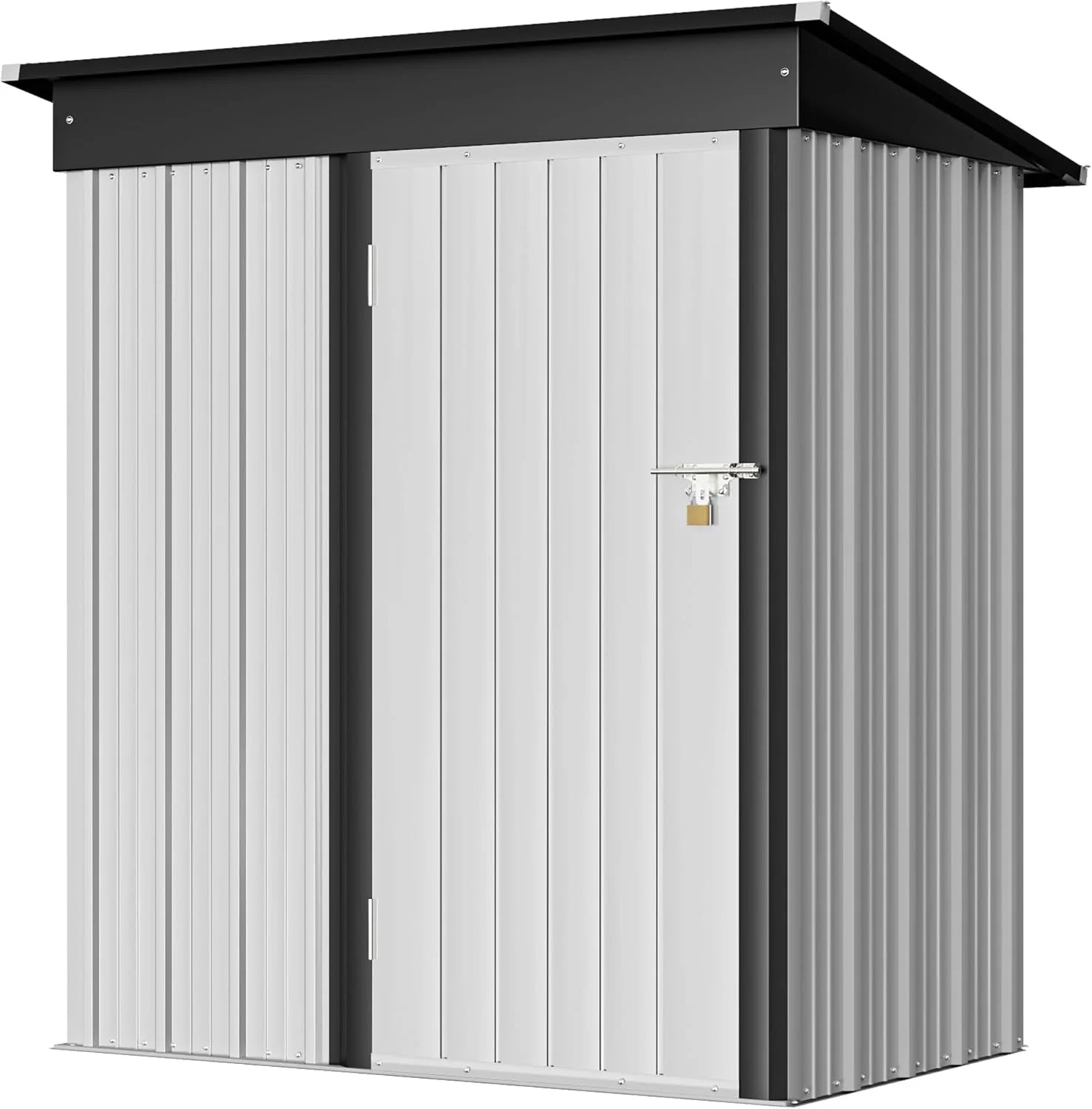 Greesum 6×4 FT Outdoor Storage Shed, Metal Patio Storage Shed with Lockable Door