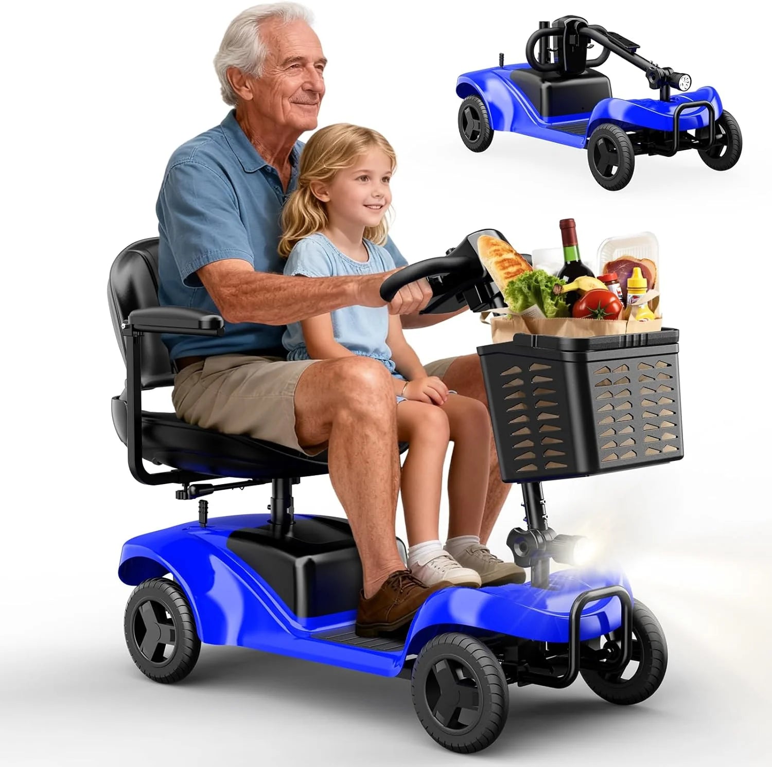 Mobility Scooter for Adults,4 Wheel Mobility Scooter,15 Miles Range,300LBS Capacity