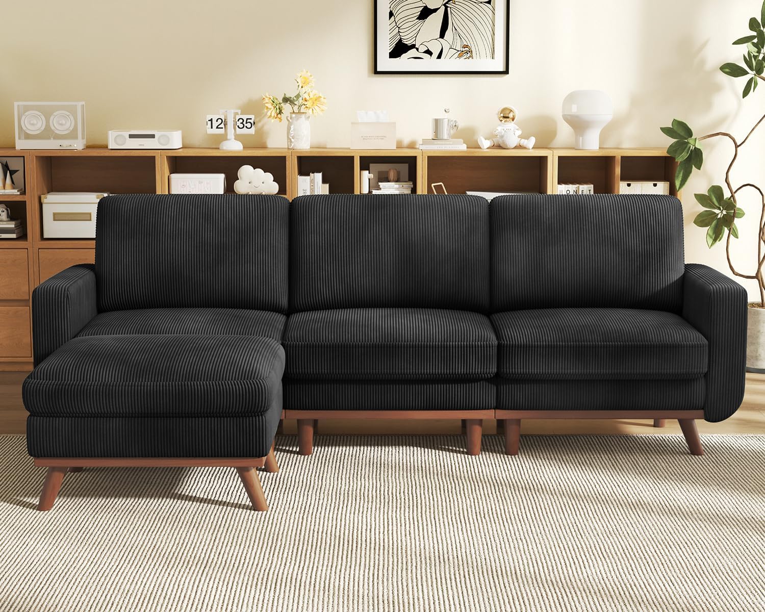 Vesgantti 68 Loveseat Sofa - Green, Comfy Corduroy with Spring Cushion, Solid Wood Frame, Modern Deep Seat, Bedroom & Living Room, Office Couch