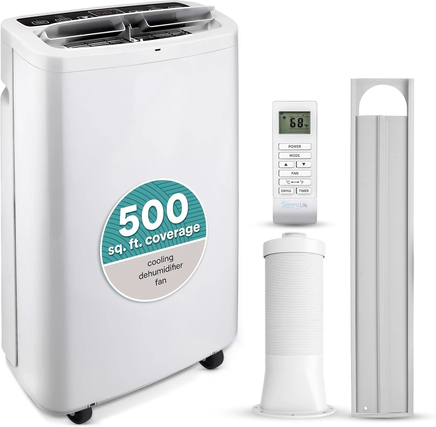 SereneLife Portable Air Conditioner With Heat Built-in Dehumidifier 10,000 BTU Portable Heater