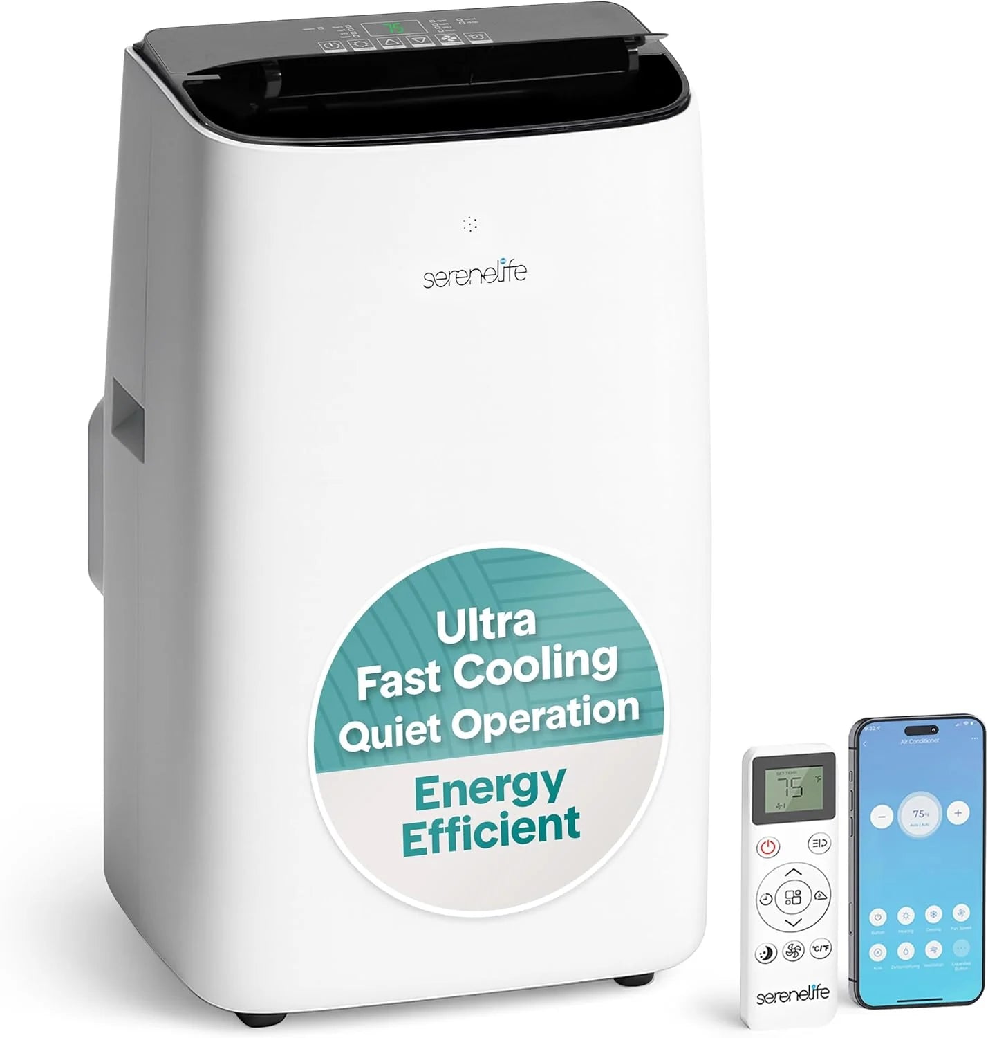 SereneLife Portable Air Conditioner With Heat Built-in Dehumidifier 10,000 BTU Portable Heater