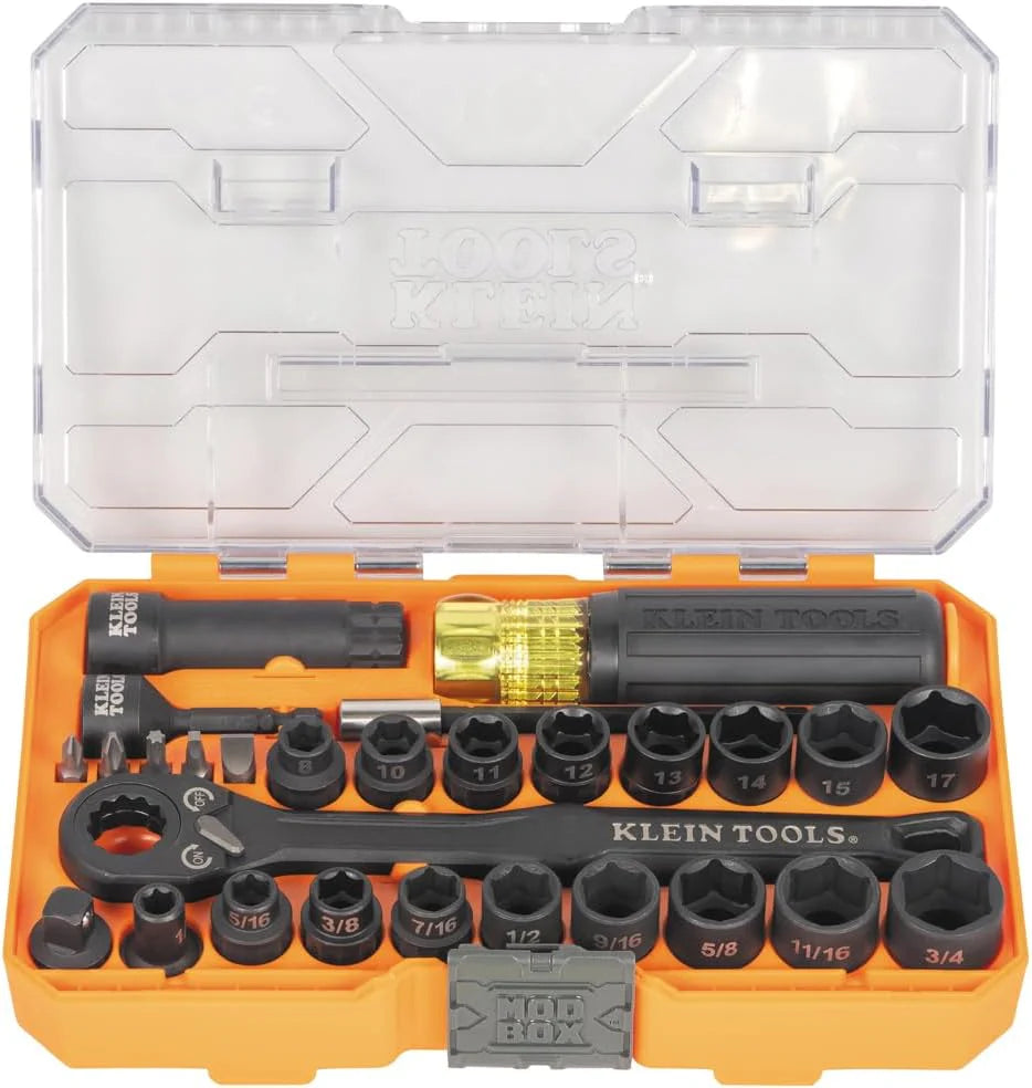 Klein Tools 65500KNECT KNECT Impact Socket Set SAE and Metric Pass Through Socket Set