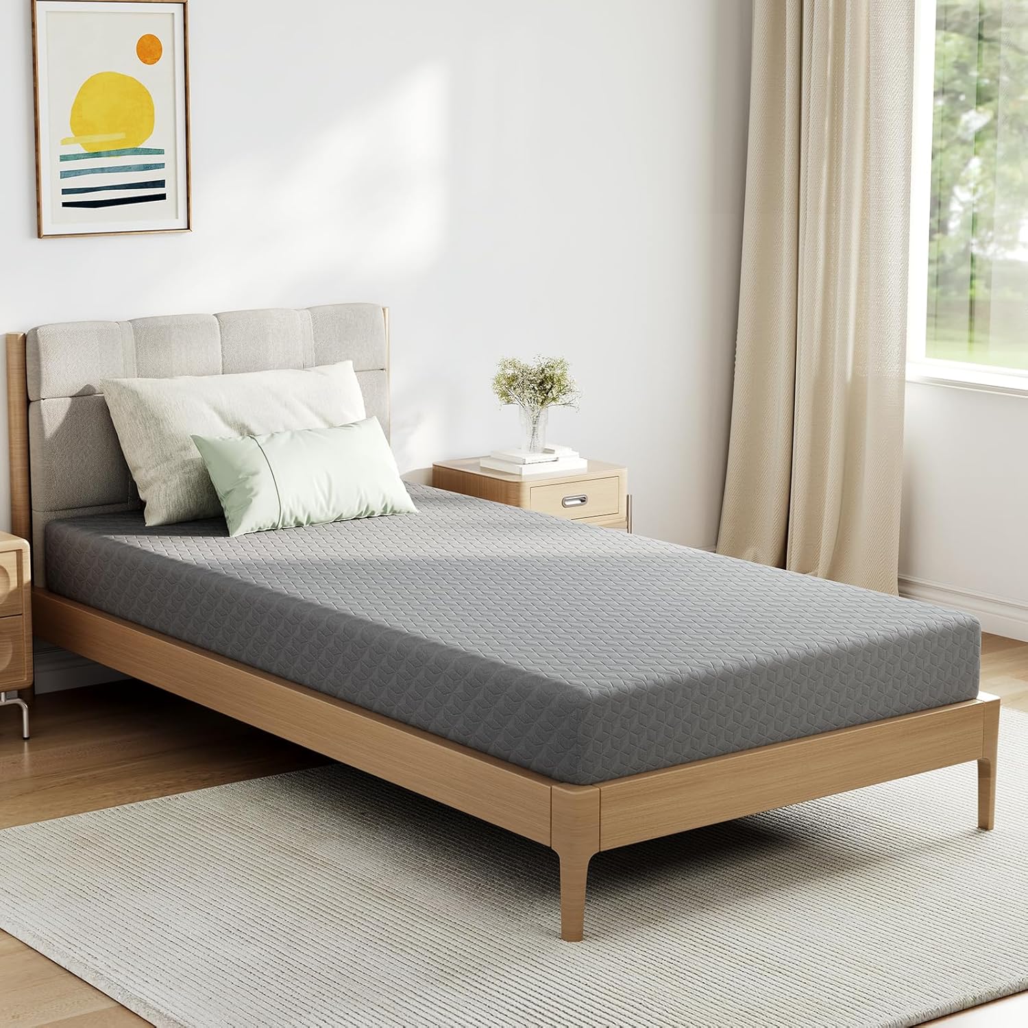 Novilla Twin Size Mattress, 10 Inch Memory Foam Mattress Twin for Balanced Support & Pressure Relief, Cooling Comfort for Nightlong Refreshment, CertiPUR-US Certified Mattress in a Box, Medium Firm