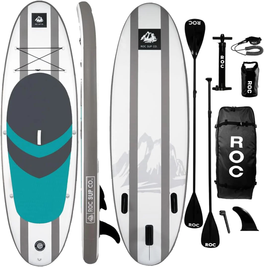 Roc Inflatable Stand Up Paddle Board with Premium SUP Paddle Board Accessories
