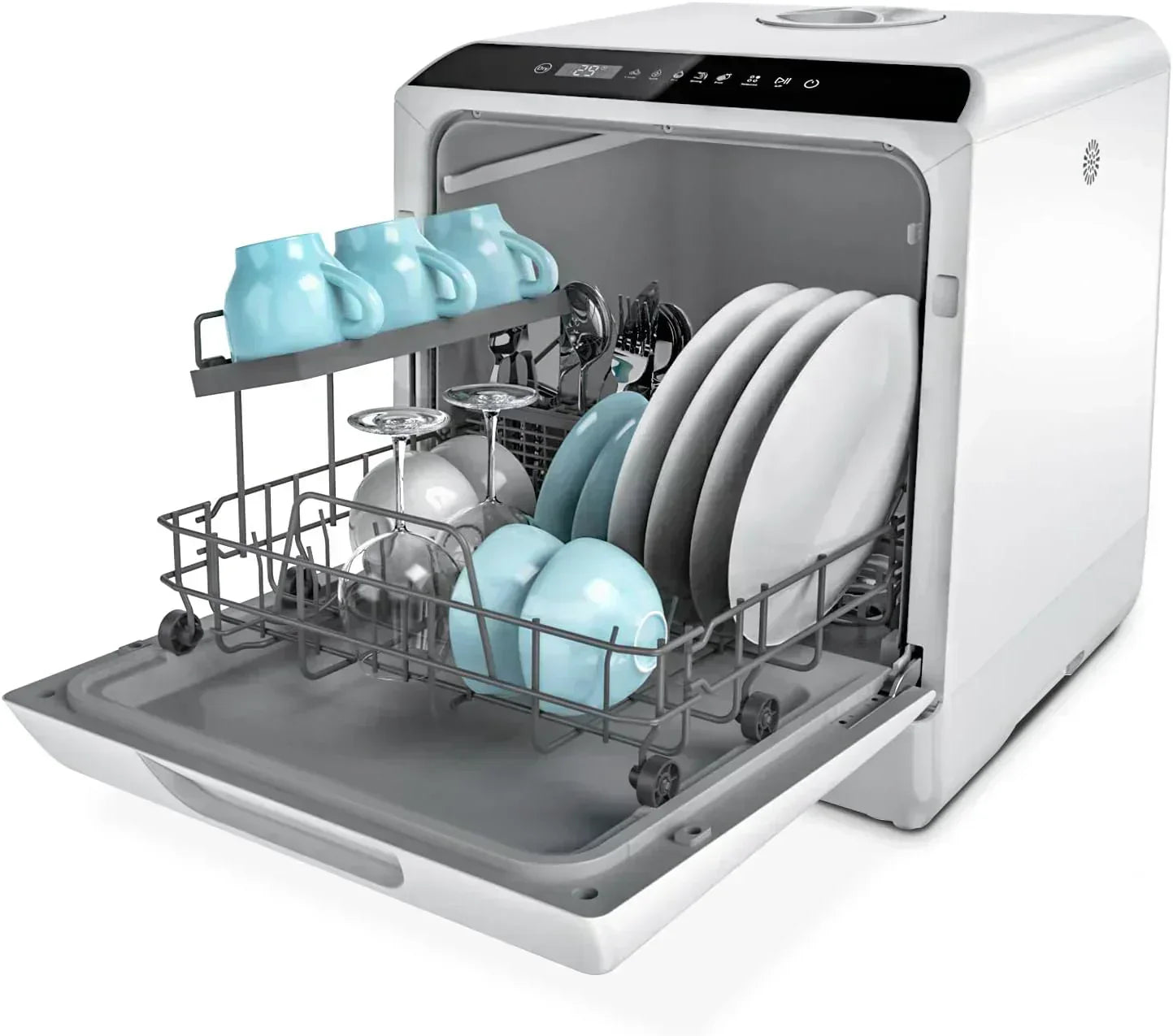 Hermitlux tabletop dishwasher 7 wash programs portable mini dishwasher