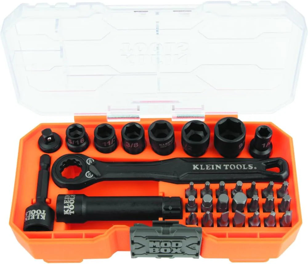 Klein Tools 65500KNECT KNECT Impact Socket Set SAE and Metric Pass Through Socket Set