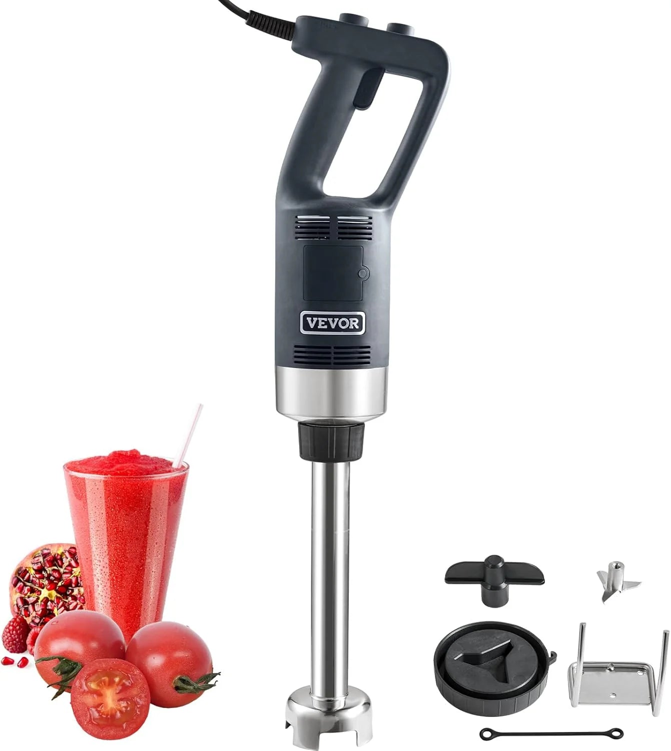 VEVOR Commercial Immersion Blender, 750W 20 Heavy Duty Hand Mixer, Variable Speed Kitchen Stick Mixer with 304 Stainless Steel Blade, Multi-Purpose Portable Mixer for Soup, Smoothie, Puree, Baby Food
