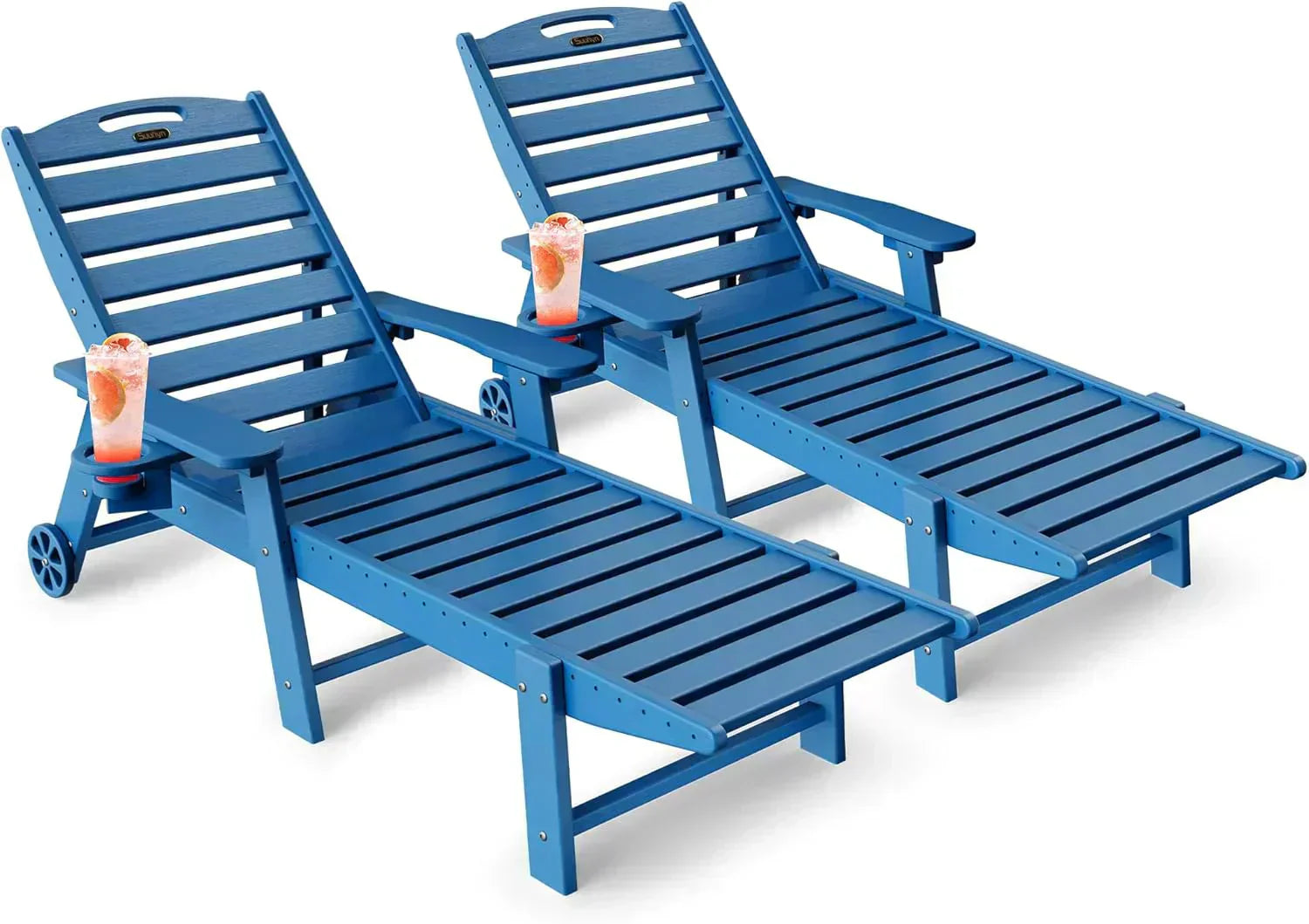 Lounge Chair Outdoor Chaise Lounge HDPE 6-Position Outdoor Chaise Lounge Patio Lounge Chair