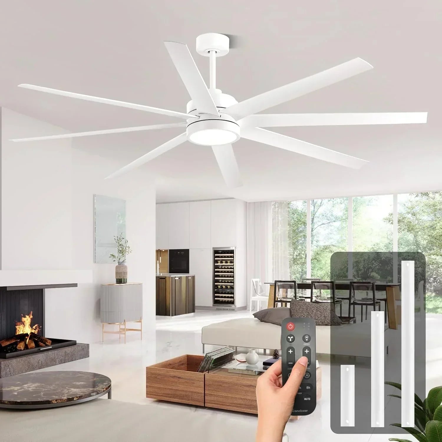 Modern ceiling fan 72 inch bedroom living room library cafe outdoor/industrial