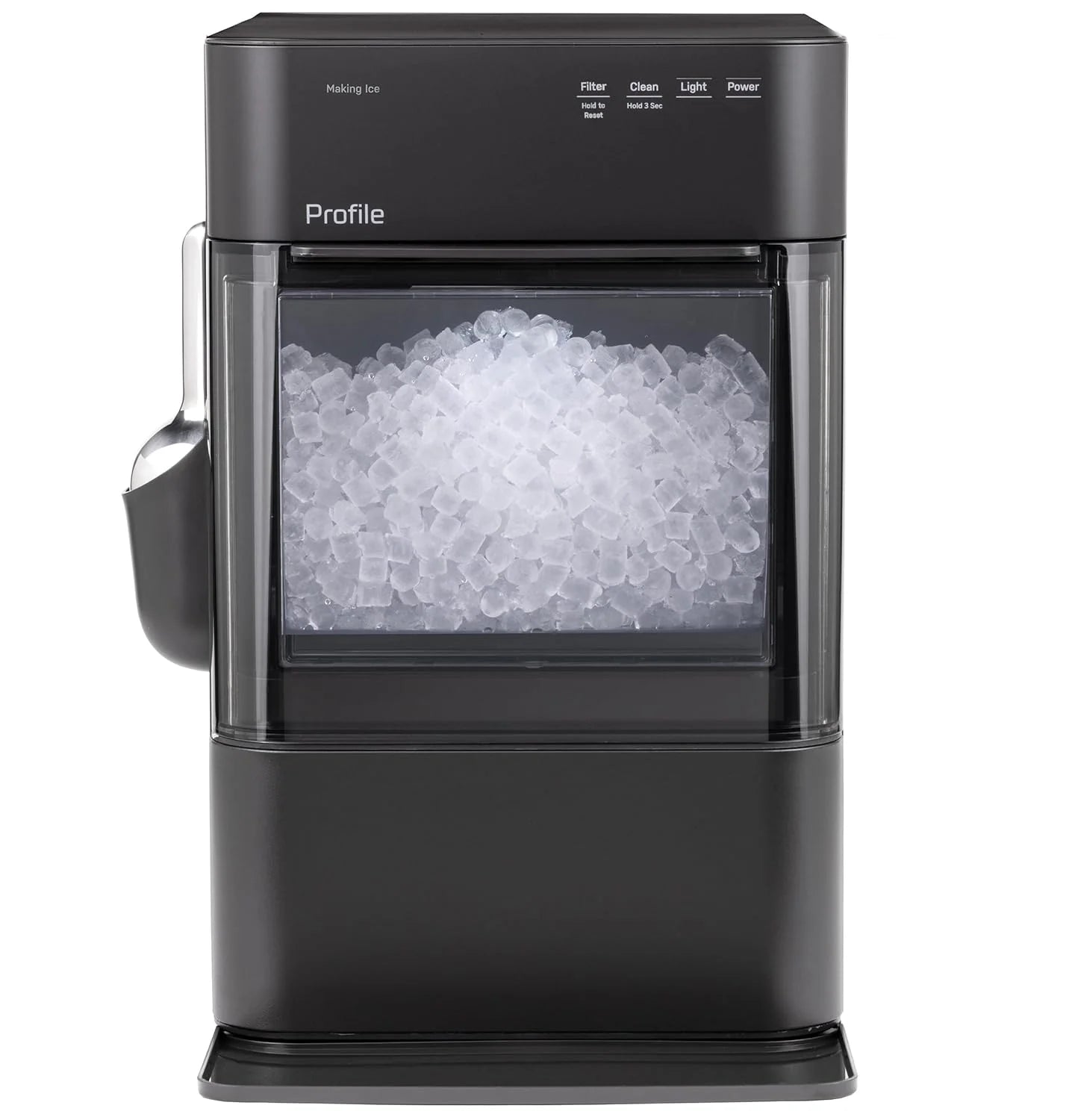 GE Profile Opal 2.0 Ultra Nugget Ice Maker with Scale Inhibiting Filter, Scoop Included, 38 lbs in 24 Hours, Pellet Ice Machine with WiFi & Smart Connected, Stainless Steel