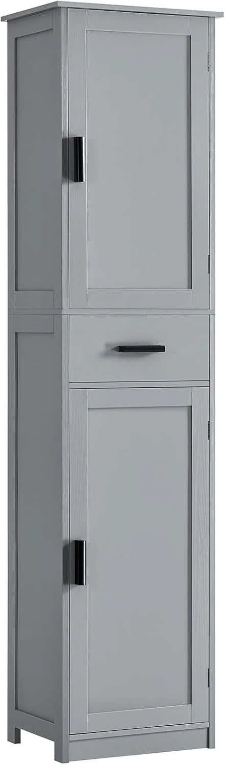 usikey 67'' Tall Bathroom Cabinet, Storage Cabinet with 4 Shelves & 2 Doors