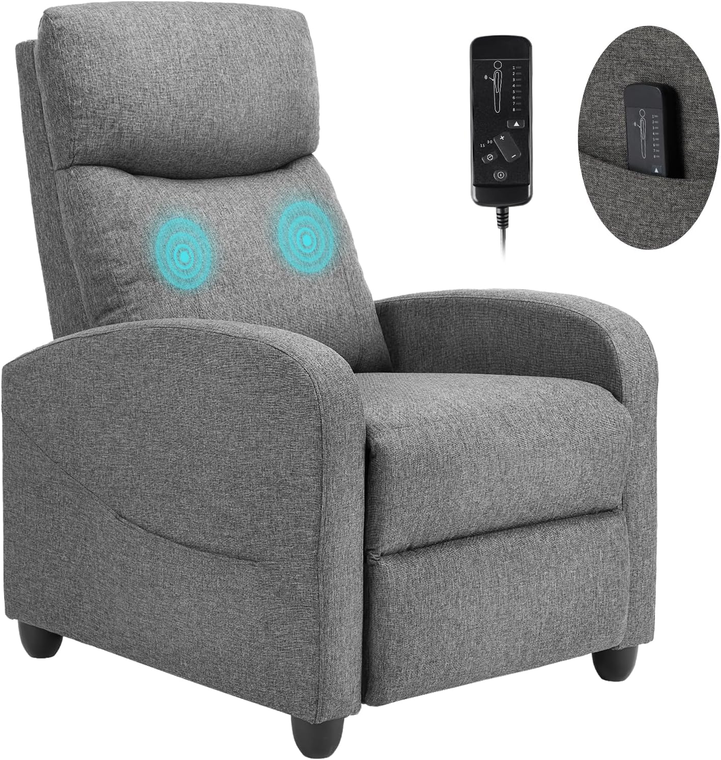 Smug Recliner Chair for Living Room Leather Recliners Home Theater Seating with Lumbar Support