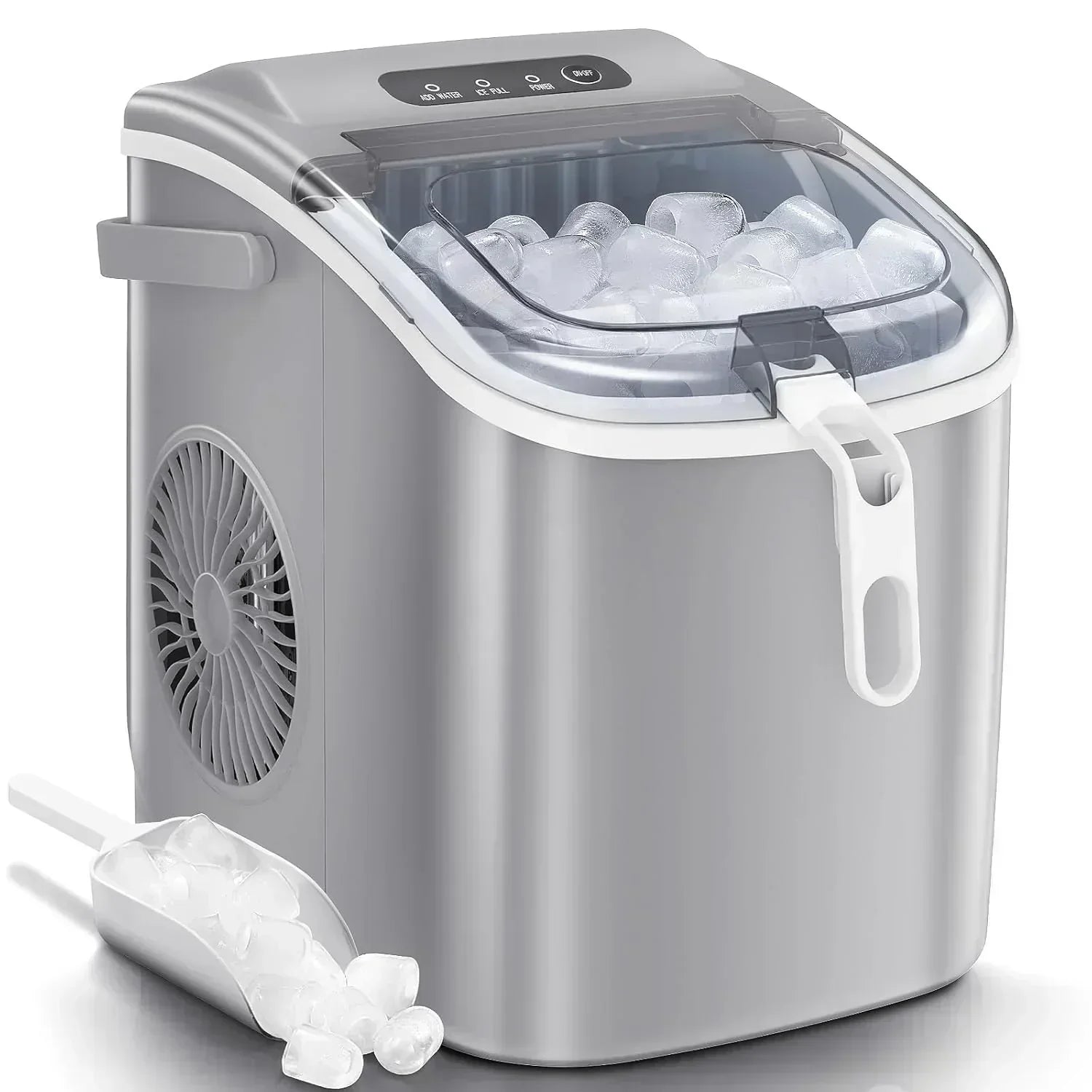 Nugget Ice Makers Countertop Pebble Ice Machine with Chewable Pellet Ice Self-Cleaning