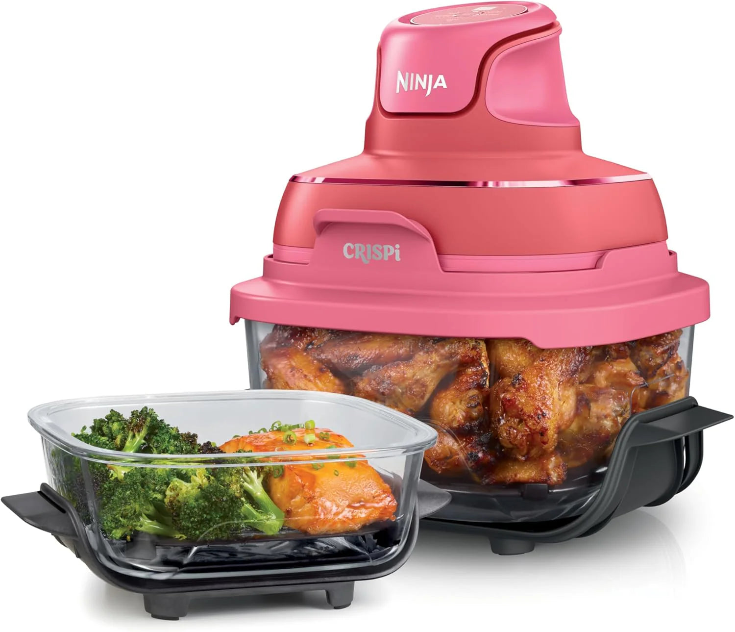 Ninja Crispi 4-in-1 Portable Glass Air Fryer Cooking System, 1500W, 4QT & Glass Food Storage Container