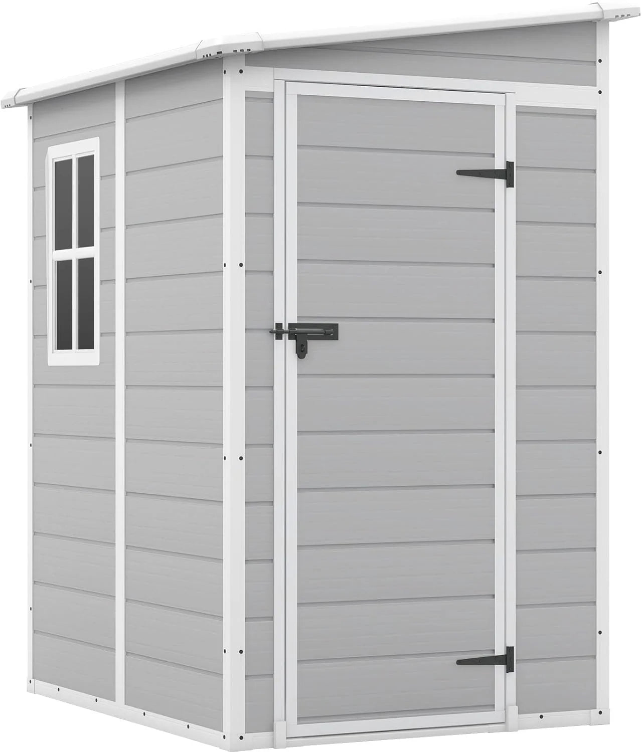 Patiowell 6x4 FT Plastic Outdoor Storage Shed with Floor, Resin Outdoor Storage Shed