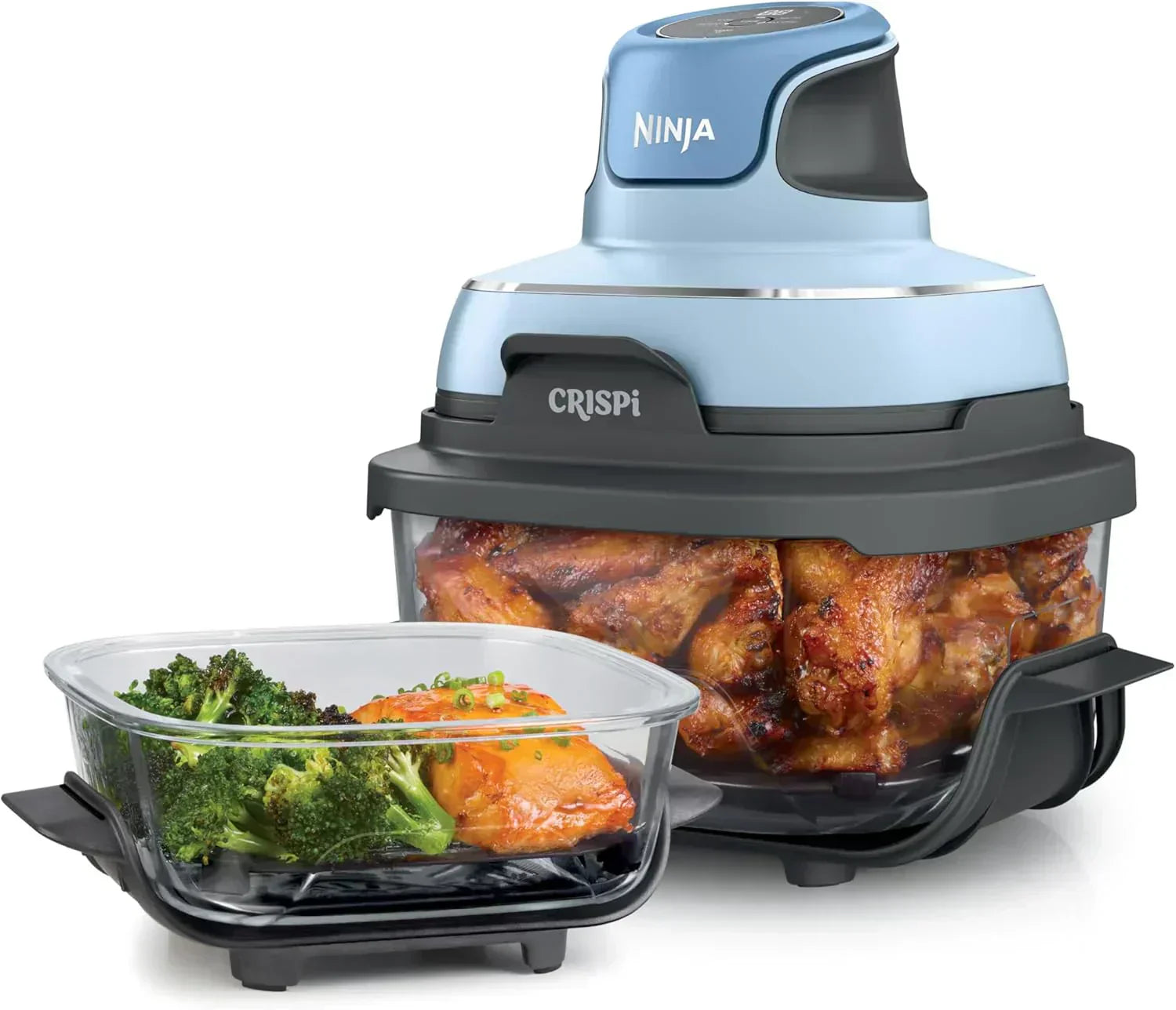 Ninja Crispi 4 in 1 Portable Glass Air Fryer Cooking System 4QT 6 Cup TempWare Glass Containers