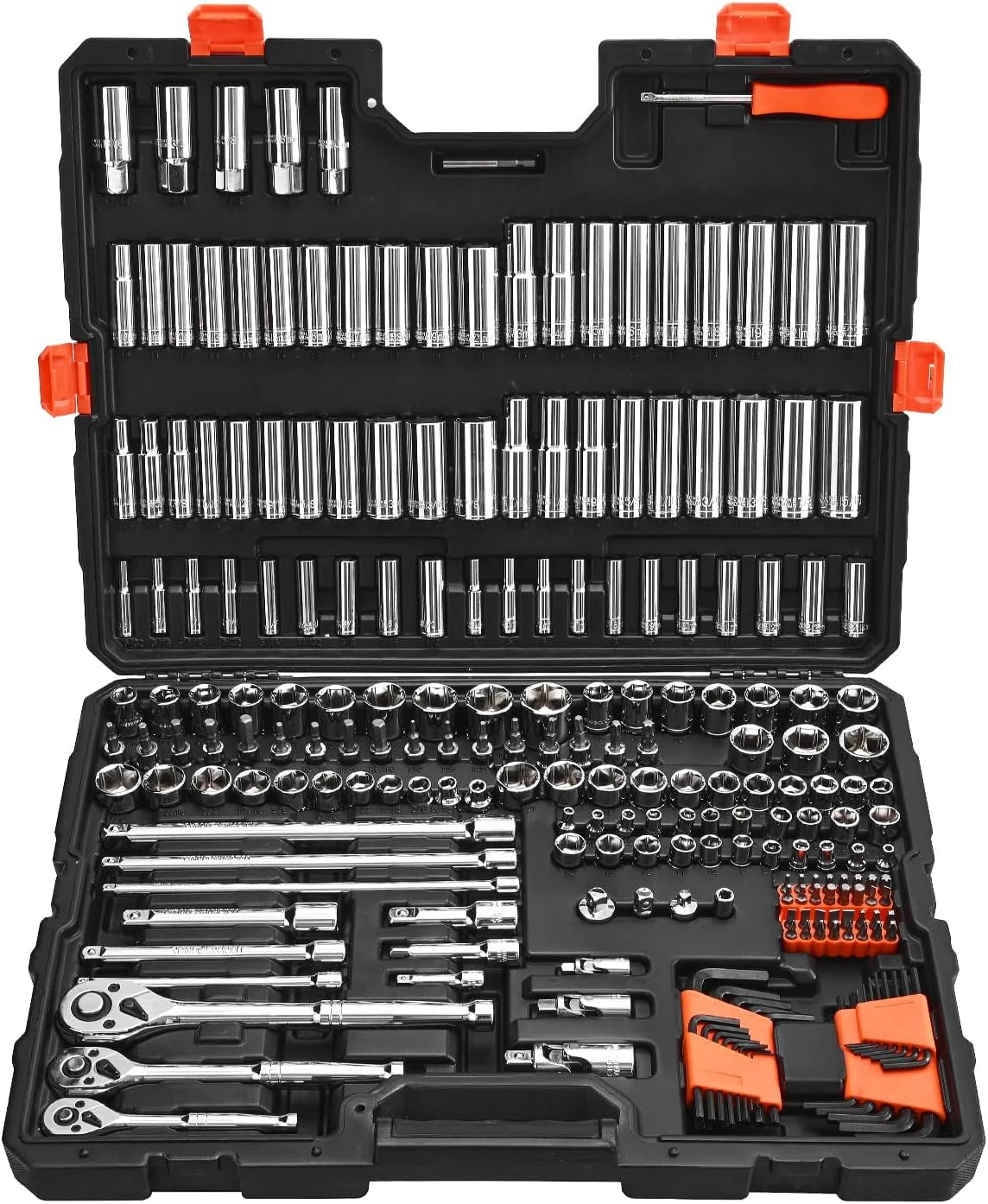 VEVOR Mechanics Tool Set and Socket Set Drive Deep and Standard Sockets Metric Mechanic Tool Kit