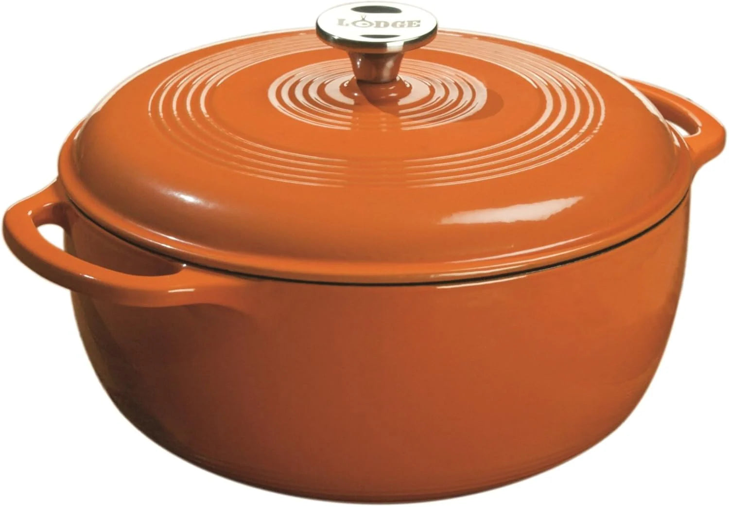 Lodge Essential Enamel Cast Iron Dutch Oven - Perfect for Bread Baking, Braising, Marinating & Slow Cooking - Features Moisture-Sealing Lid & Dual Handles - Kitchen Essentials - 6 Quarts - Island Spice Red