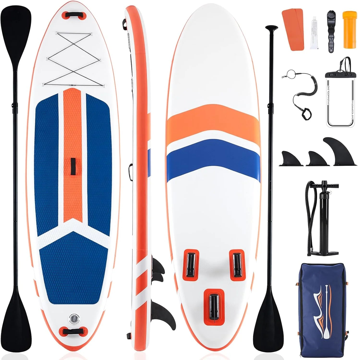 Sweetcrispy Inflatable Stand Up Paddle Board with Premium SUP Paddleboard Accessories,2-in-1 Paddle