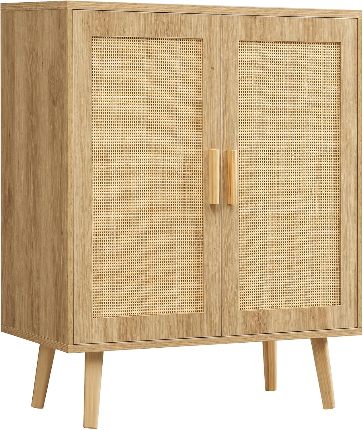 Iwell Storage Cabinet with 2 Drawers & Adjustable Shelves, Cupboard, Floor Cabinet