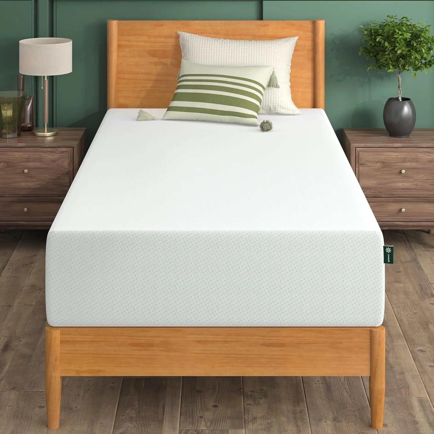 Zinus Lumbar+ Premium 14 Inch Memory Foam Mattress, Lumbar Support, Targeted Pressure Relief, Cooling Gel and Green Tea, Cool-to-The-Touch Cover, Medium Firm Feel, CertiPUR US Certified, King
