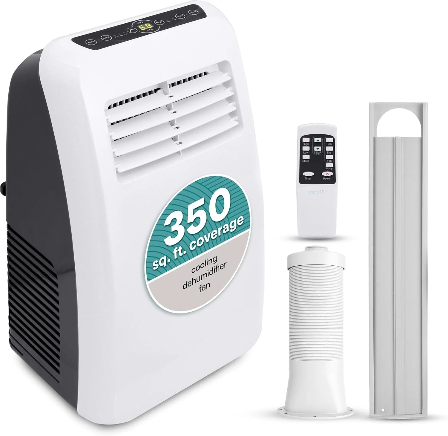 SereneLife Portable Air Conditioner With Heat Built-in Dehumidifier 10,000 BTU Portable Heater