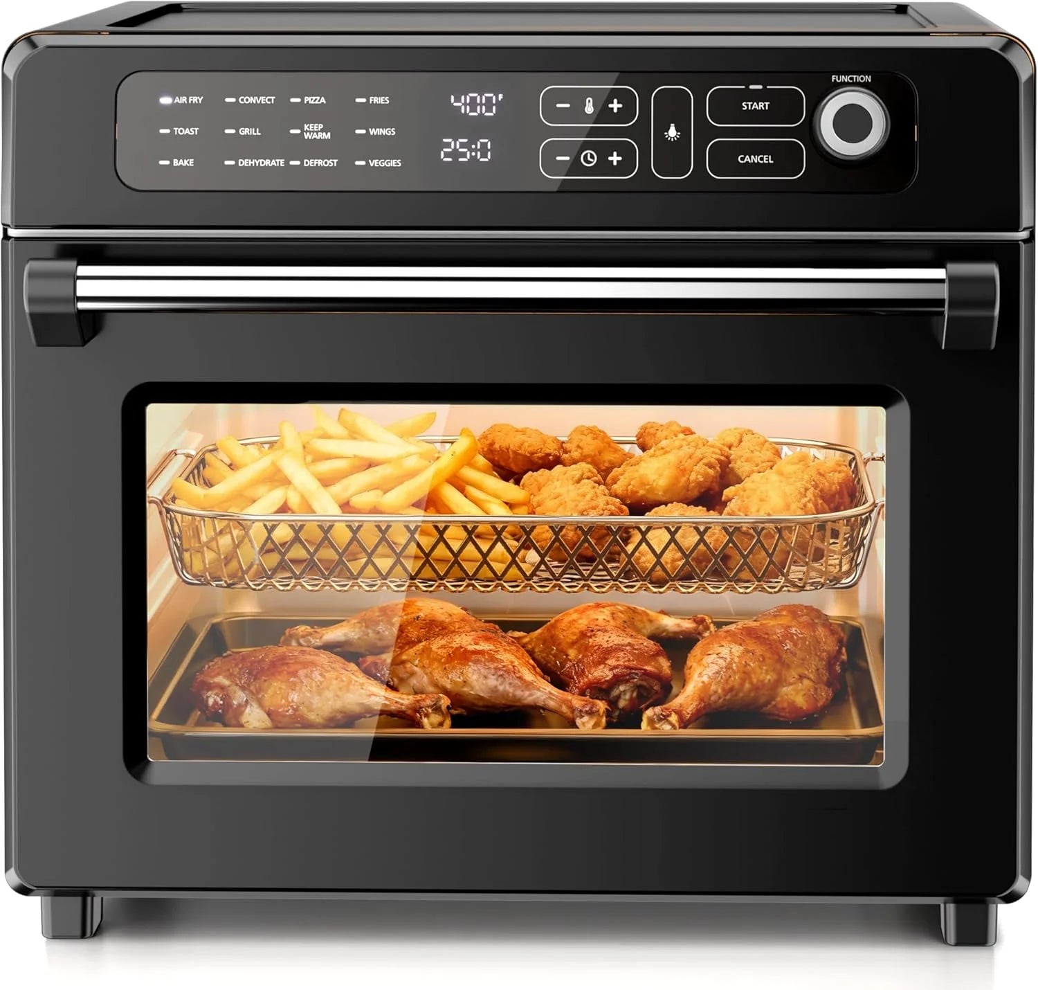 Kismile 25QT Air Fryer Toaster Oven Combo, 12-in-1 Large Countertop Convection Airfryer Oven