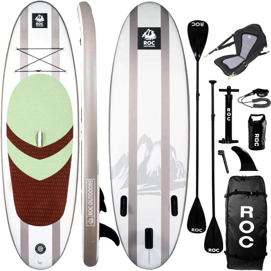 Roc Inflatable Stand Up Paddle Board with Premium SUP Paddle Board Accessories
